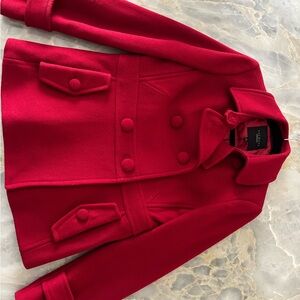 Talbots Vibrant Red Pea Coat